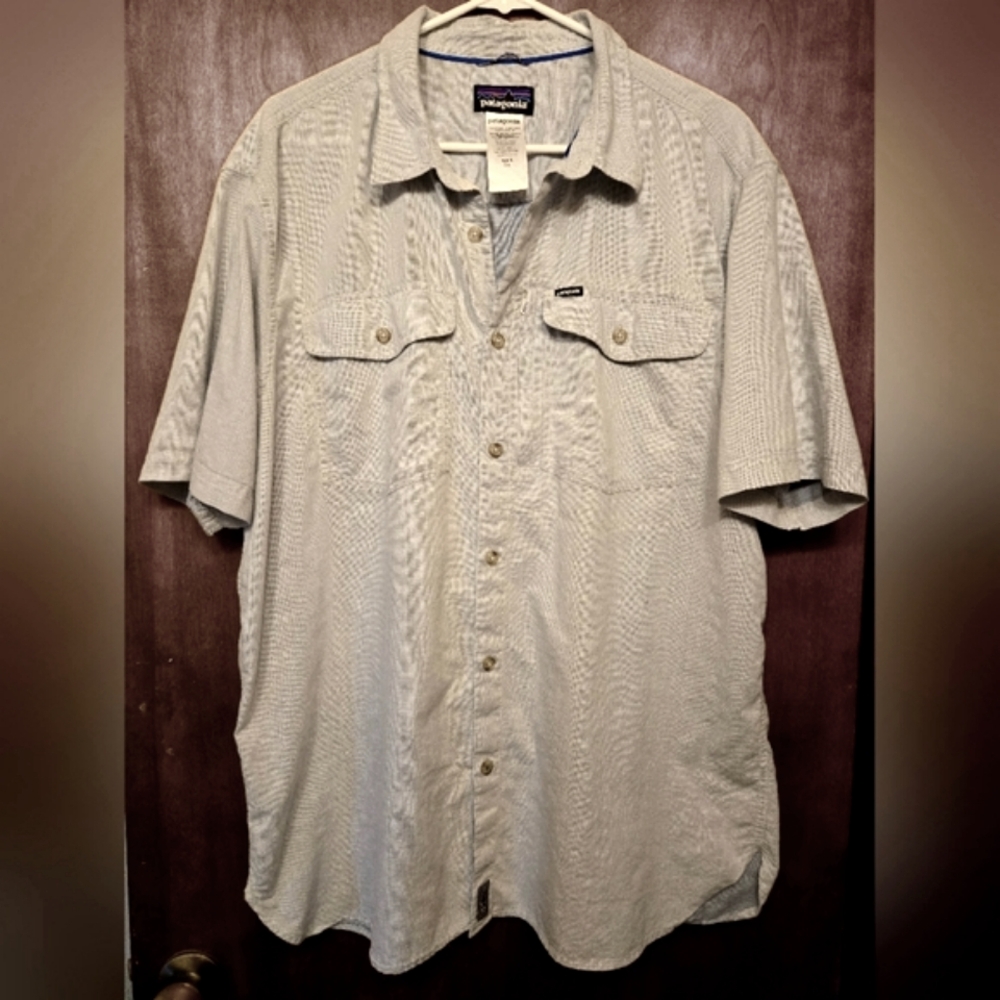 Patagonia Light Blue Shirt, XXL (PTP=25")